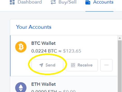 how to send bitcoin from bittrex to coinbase