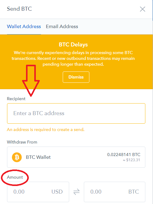 how to transfer btc from bittrex to coinbase