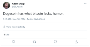 Adam Sharp Tweets About Dogecoin